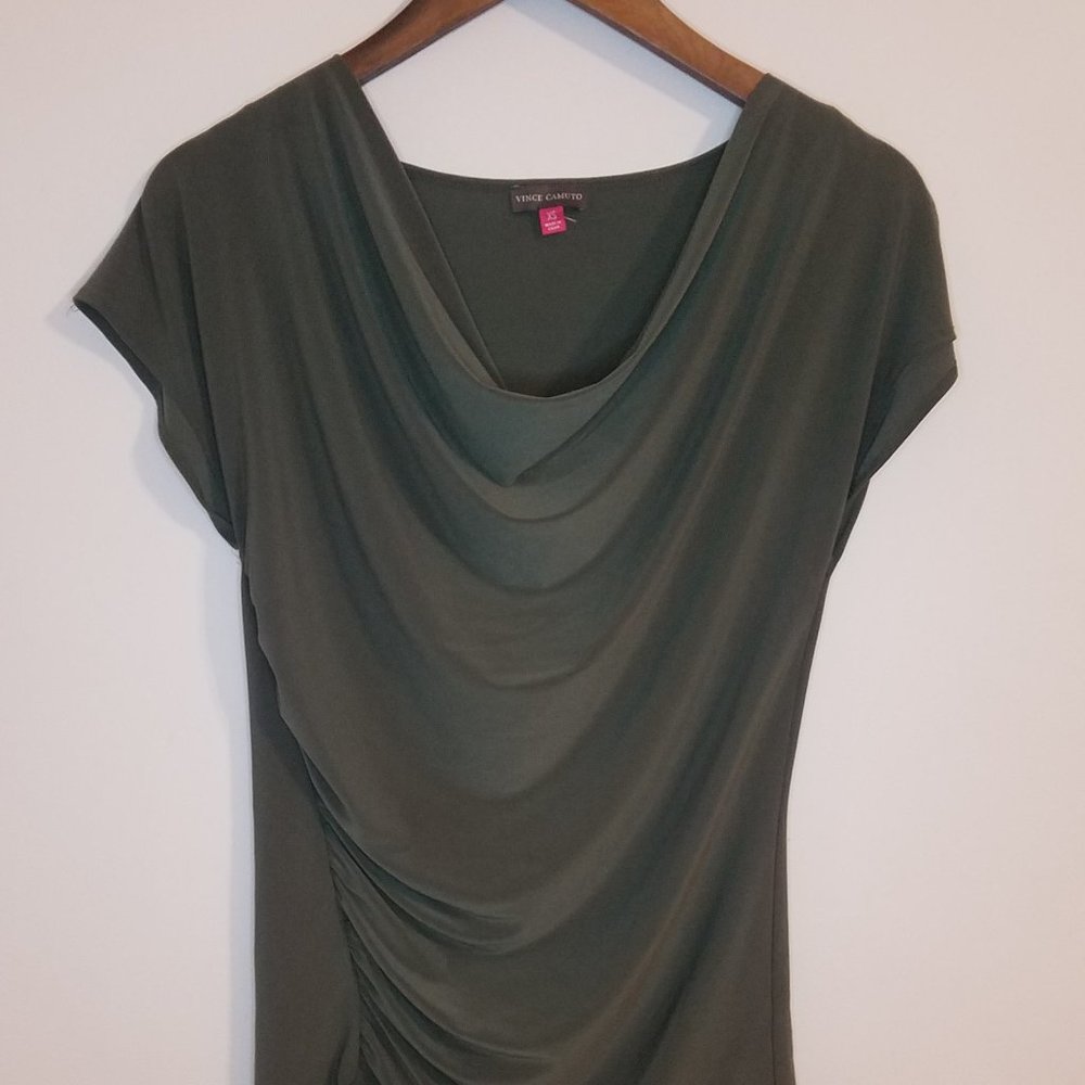 Vince  Camuto Forest Green Draped Blouse